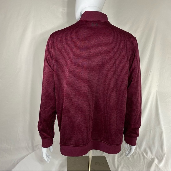 Under Armour Men’s Striped Burgundy Loose Cold Gear Pull Over - Picture 3 of 6